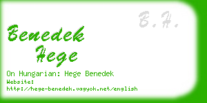 benedek hege business card